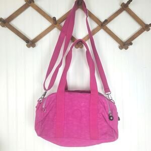 Kipling Bright Pink Nylon convertible Shoulder bag purse